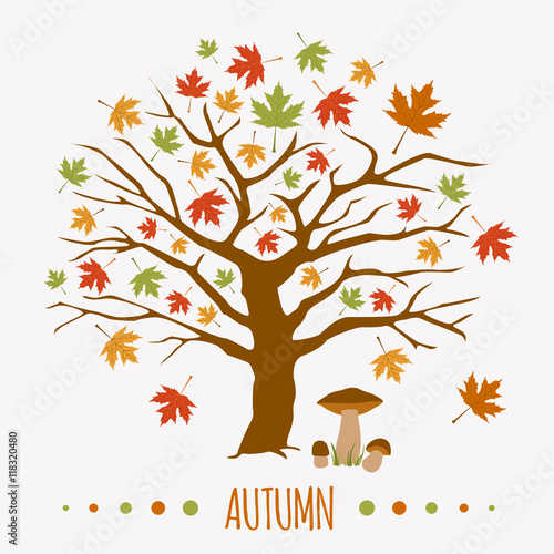 Autumn icon set. Halloween and Thanksgiving day. Flat design