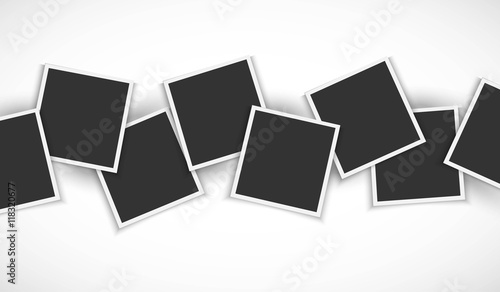 Pile of photo frames on white background Vector