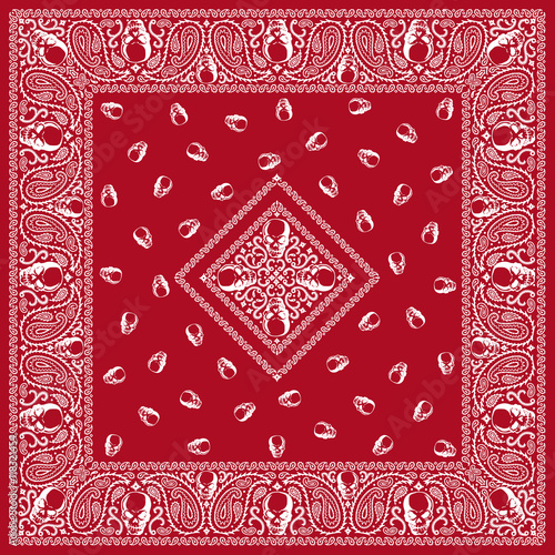 頭蓋骨のバンダナ 素材