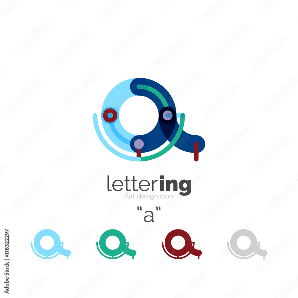Naklejka premium Letter logo line concept