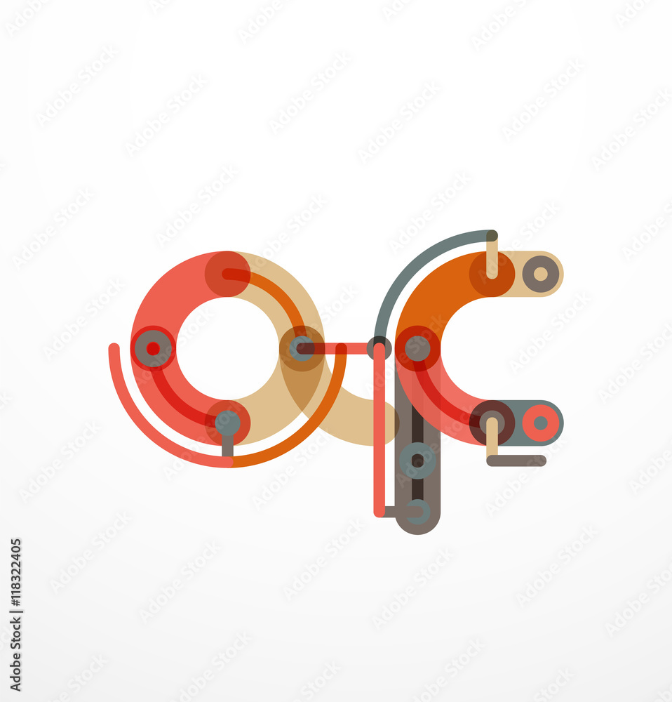 Cartoon linear letters icons Cartoon linear letters icons