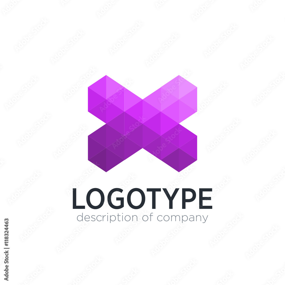 Letter X triangle figure logo