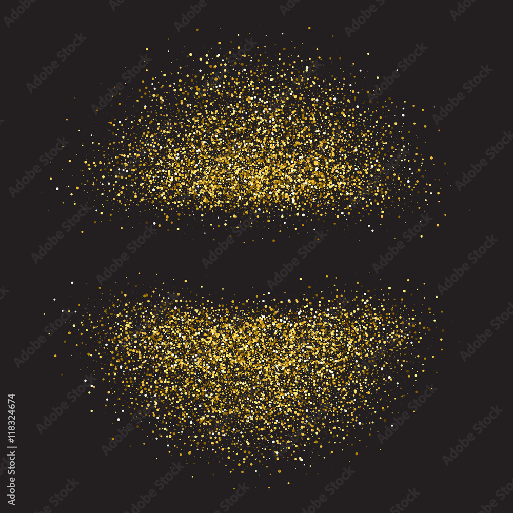 Gold shiny circles on black background Gold shiny circles on black background