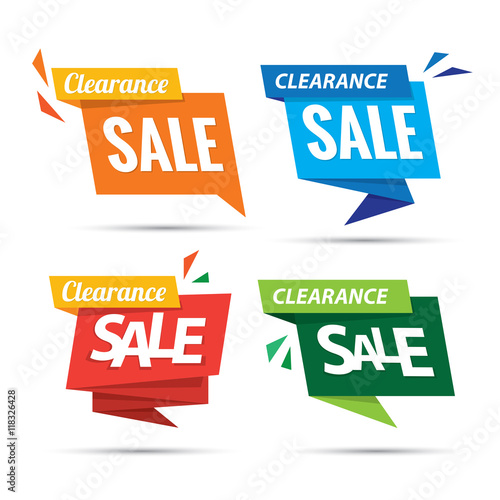 Clearance Sale many color 4 tag heading design for banner or pos