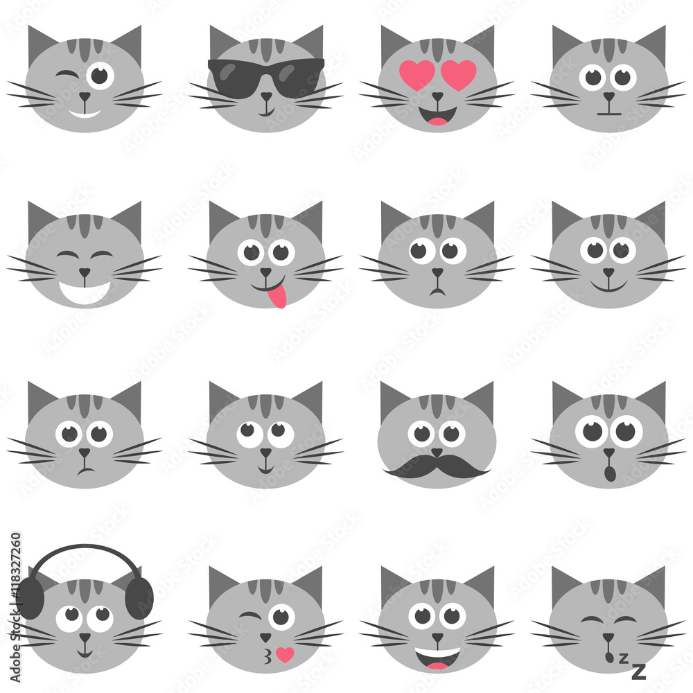 set of funny cats set of funny cats