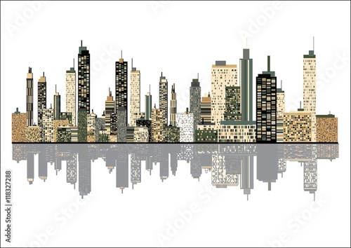 Panorama picture of city skyline