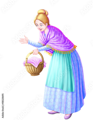 A lady with a basket