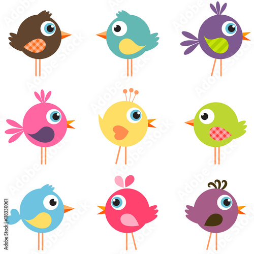 set of funny birds