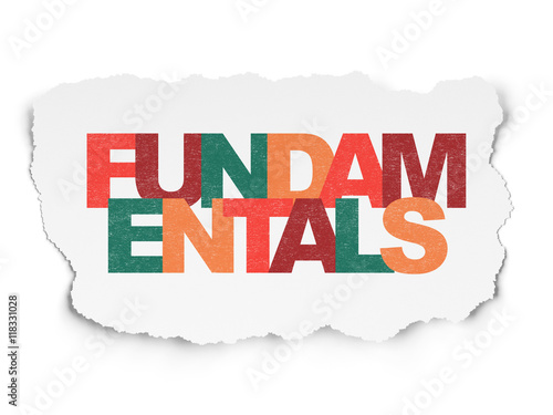 Science concept: Fundamentals on Torn Paper background