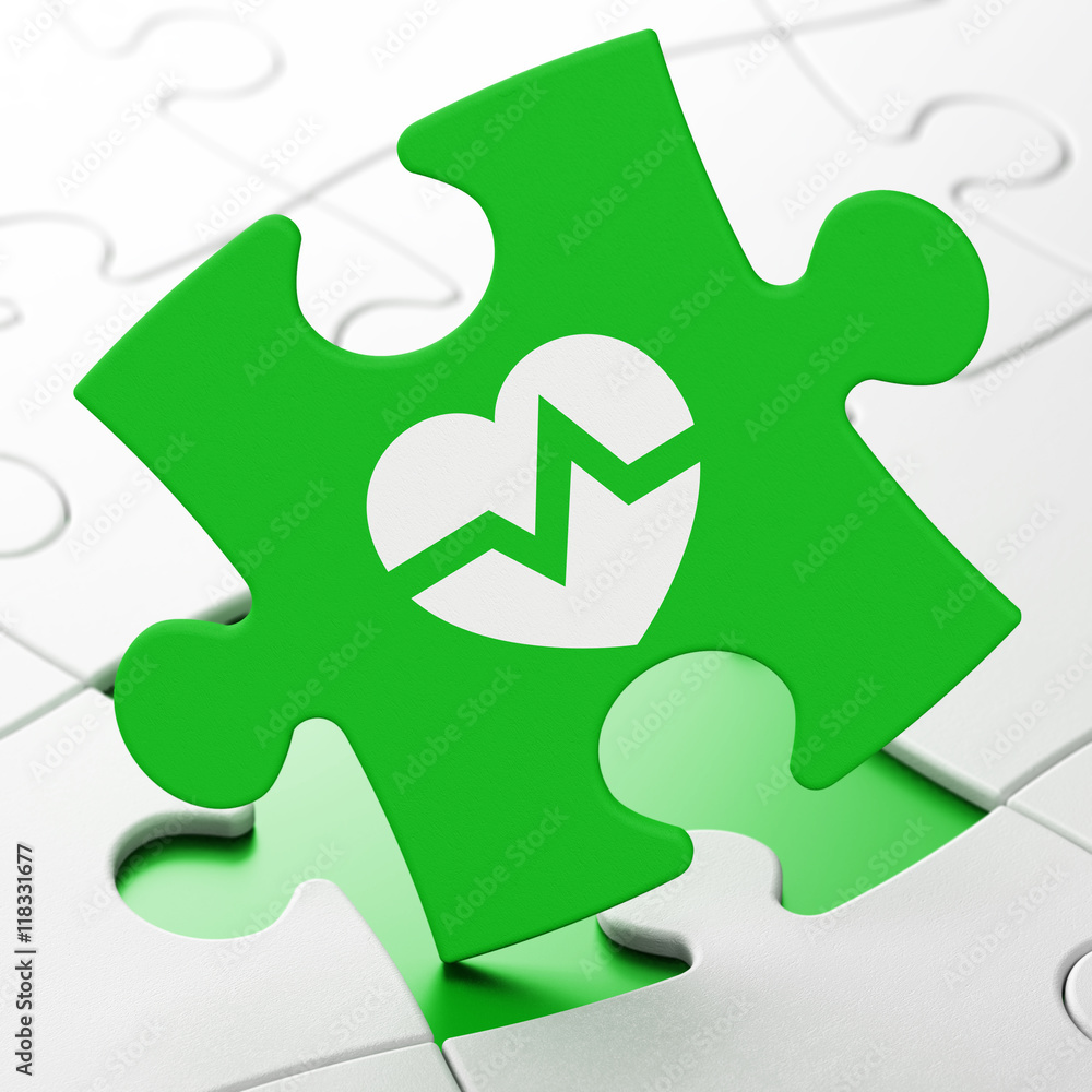 Healthcare concept: Heart on puzzle background Healthcare concept: Heart on puzzle background