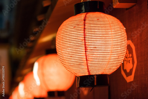 Photography Lantern at the entrance of Japanese restaurant in Tokyo Japan