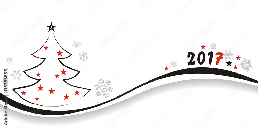 abstrakter Weihnachtsbaum mit roten Sternen und Schneeflocken abstrakter Weihnachtsbaum mit roten Sternen und Schneeflocken