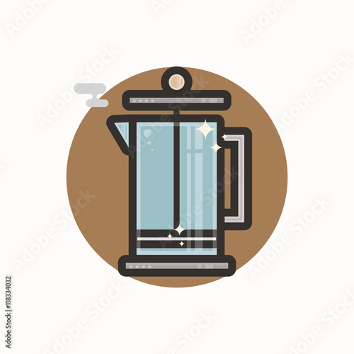 Line icon of french press
