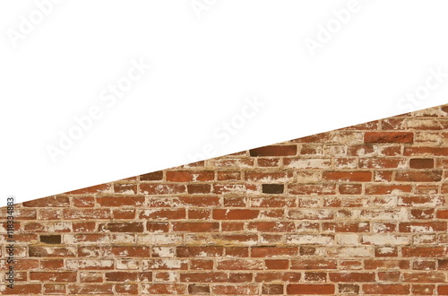 Bright brick orange wall with white blank space for text.
