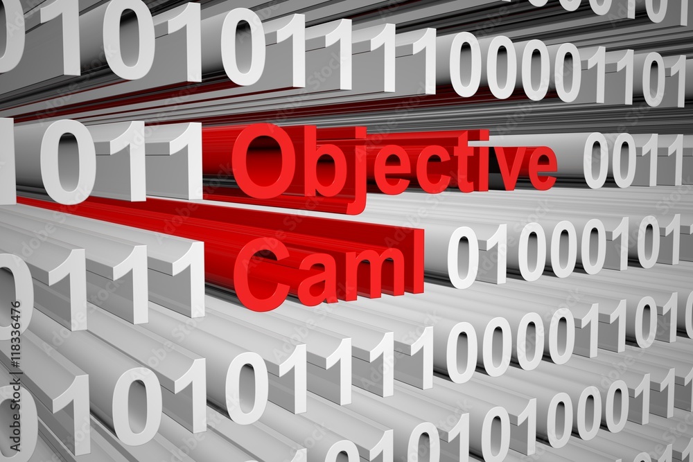 Objective Caml in the form of binary code, 3D illustration