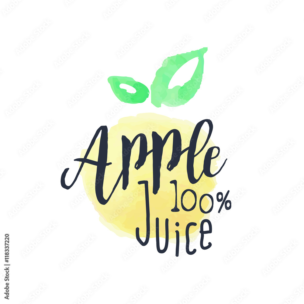 Fototapeta premium Apple 100 Percent Fresh Juice Promo Sign