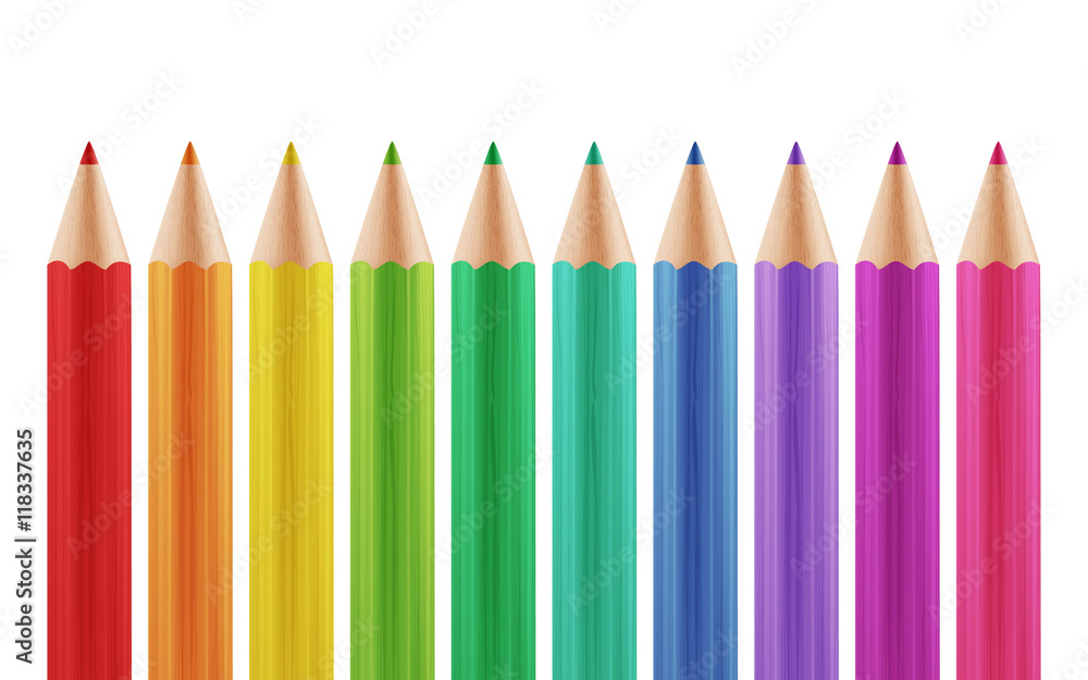 Color pencils isolate on white background Color pencils isolate on white background