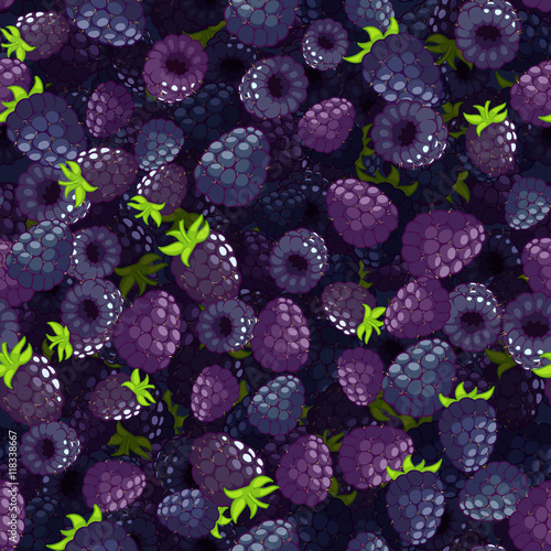 Vector seamless pattern with blackberry