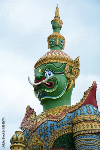 Statue of the green Giant at Wat Arun. bangkok. thailand
