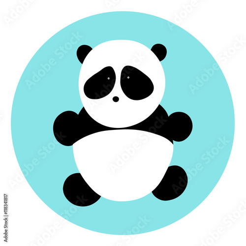 Baby panda bear vector illustration. Cartoon cute animal.