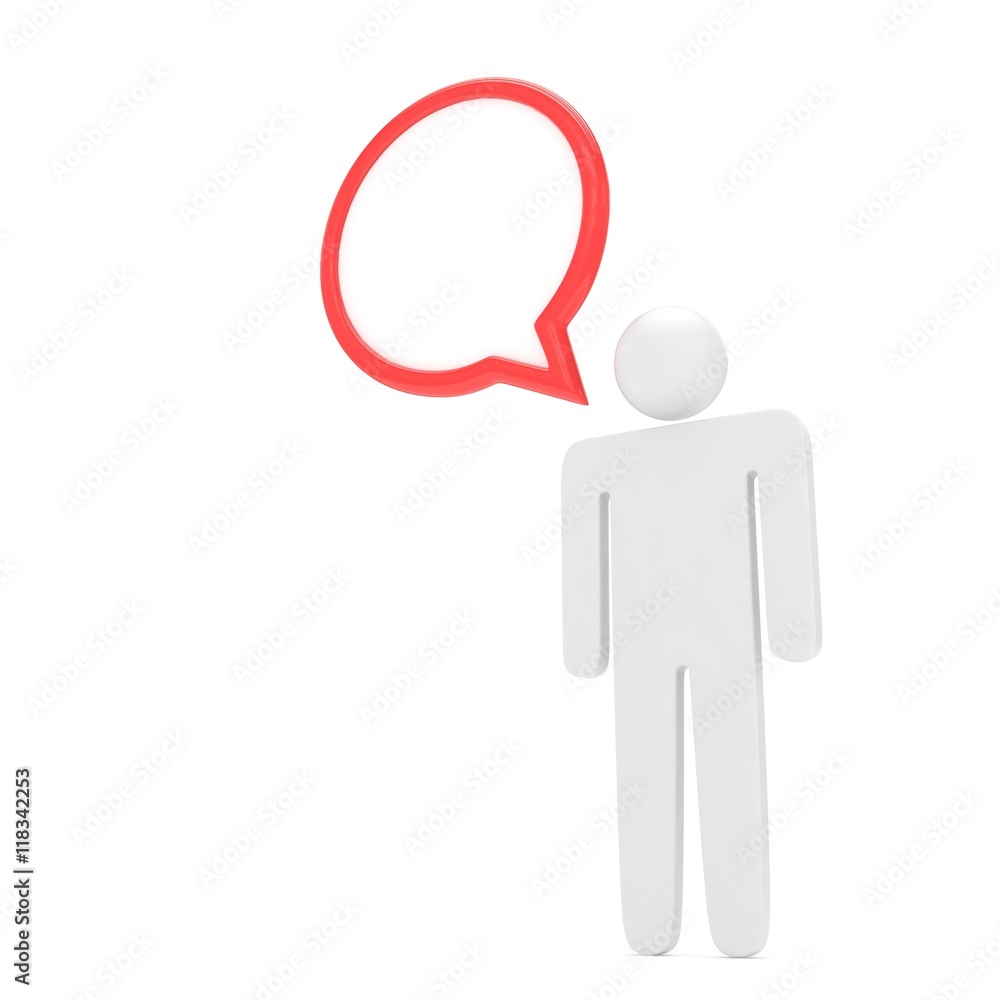 3d man with talk bubbles isolated over a white background. 3d rendering. 3d man with talk bubbles isolated over a white background. 3d rendering.