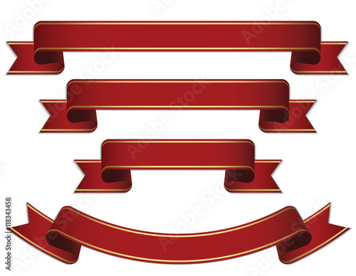 red ribbon banners set