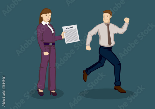 Avioding Business Claims Vector Illustration