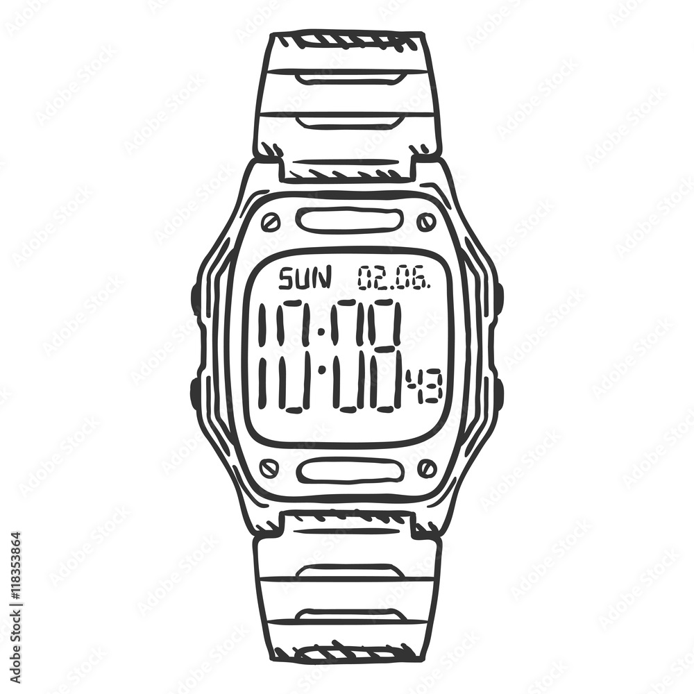 Electronic top wrist watch
