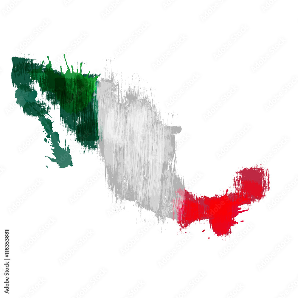 Grunge map of Mexico with Mexican flag Stock Vector | Adobe Stock