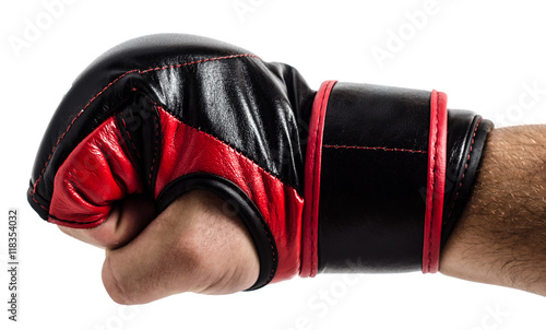 Gloves for MMA leather on a white background photo