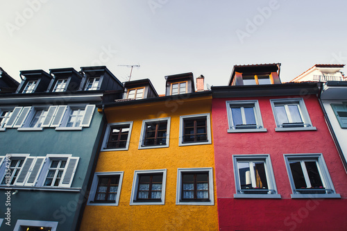 Old european architecture, colorful facades