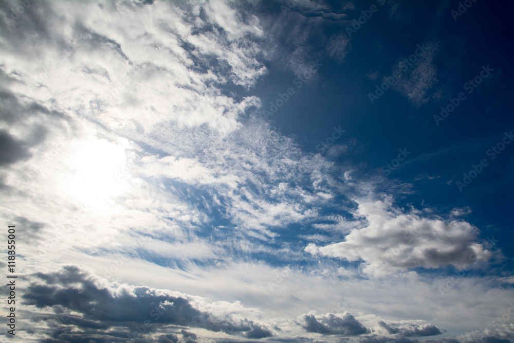 Deep blue sky and white clouds Deep blue sky and white clouds