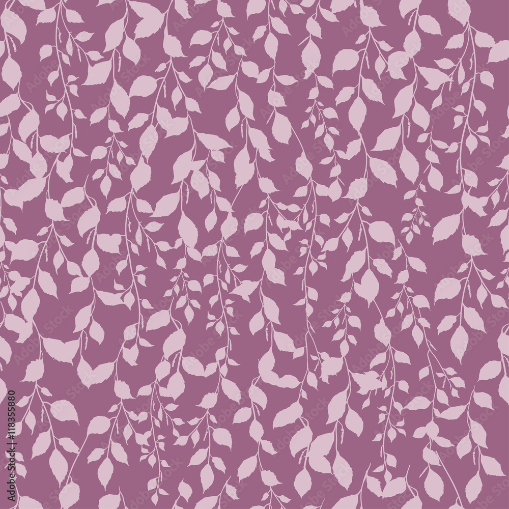 Obraz premium Birch leaf pattern background pink