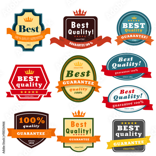 Set of blank badges