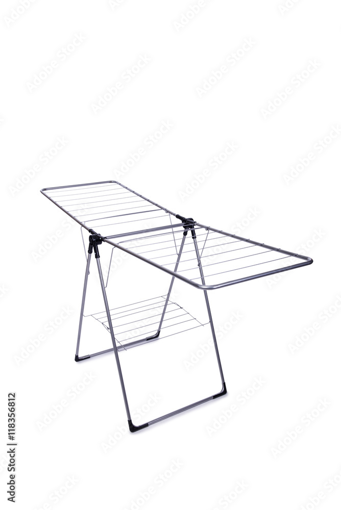Collapsible clotheshorse isolated on the white background Collapsible clotheshorse isolated on the white background