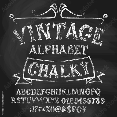 Vintage chalk alphabetical set