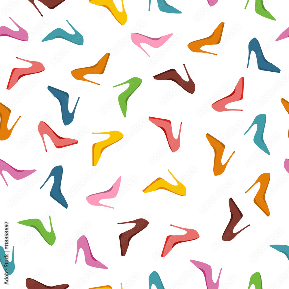 Seamless Pattern High Heels Shoes. Fashion Seamless Pattern High Heels Shoes. Fashion