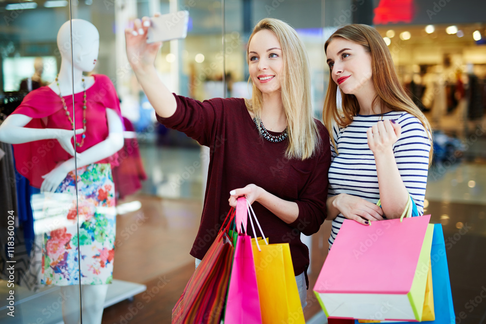 Selfie of shoppers