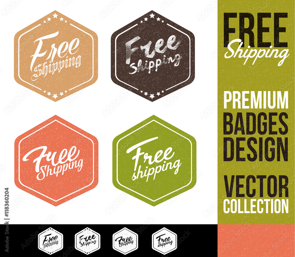 Obraz premium Free Shiping Logo Badge and Emblem