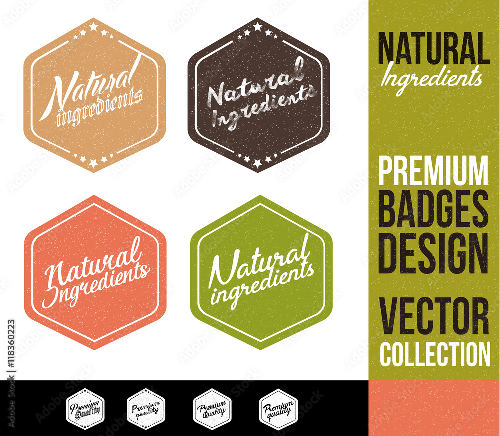 Natural Ingredients Logo Badge and Emblem