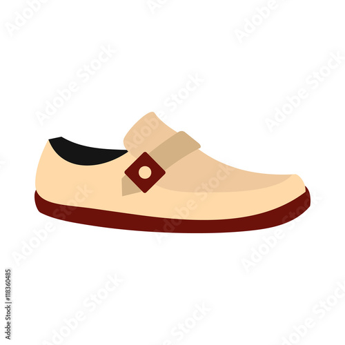 White shoe with red sole icon in flat style on a white background