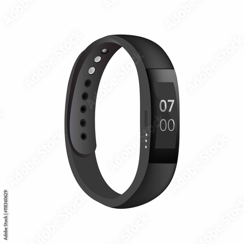 Black smart band with clock vector isolated