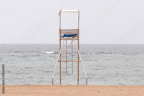 Lifeguard post facing the sea