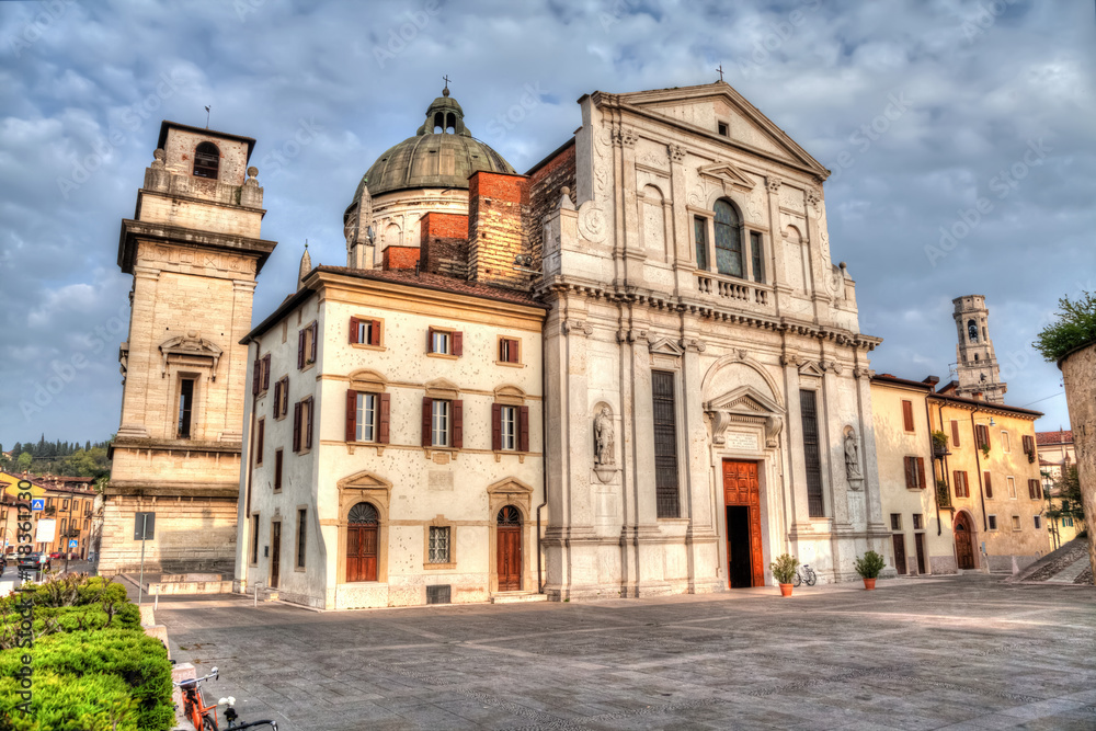 Facade of the church San Giorgio in Braida, Verona, Veneto, Italy (with HDR-effect)