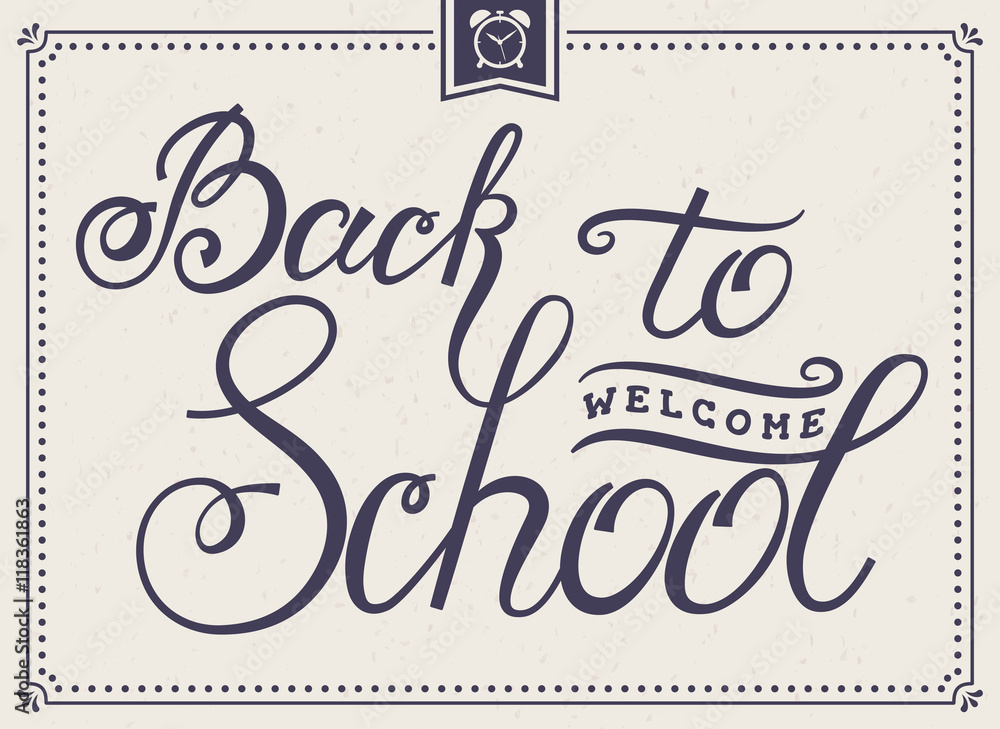 Fotografie Back to School card with lettering.
