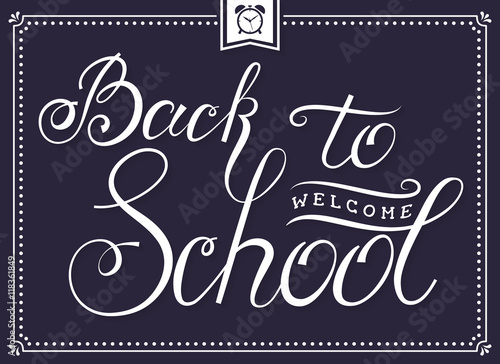Back to School card with lettering.