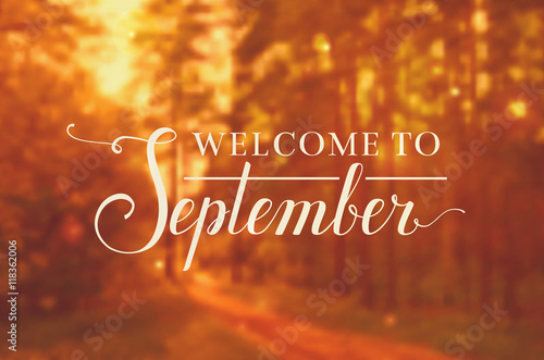 Welcome to September vector background. photo