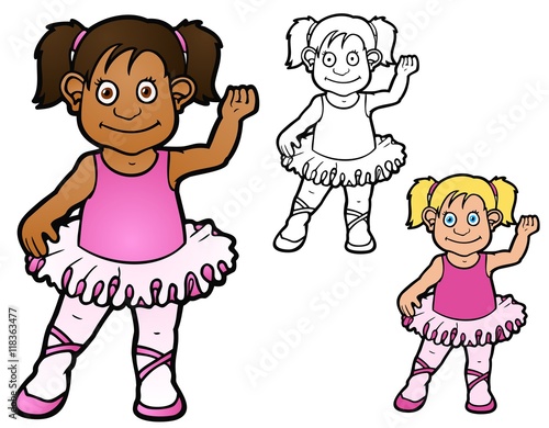 Child in a tutu, taking ballet lessons
