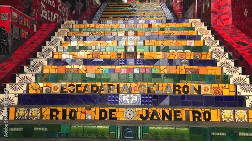 Escadaria Selaron Steps tourist landmark in Rio de Janeiro, Brazil photo