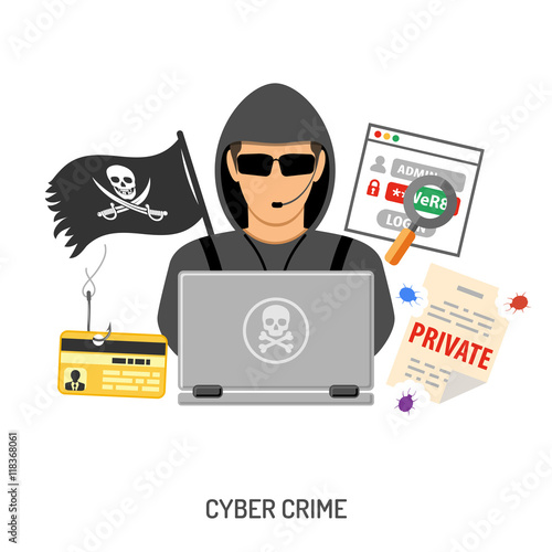 Cyber Crime Concept with Hacker